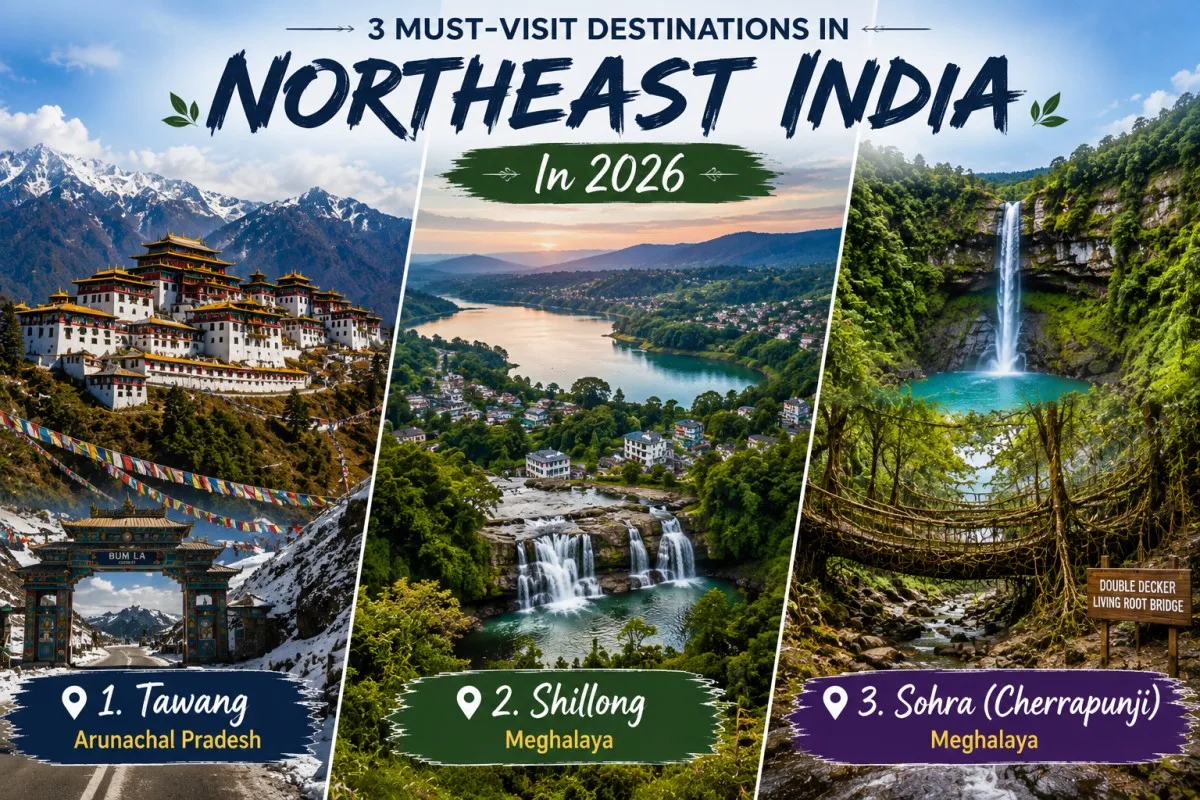 Tawang, Shillong, Sohra (Cherrapunji)