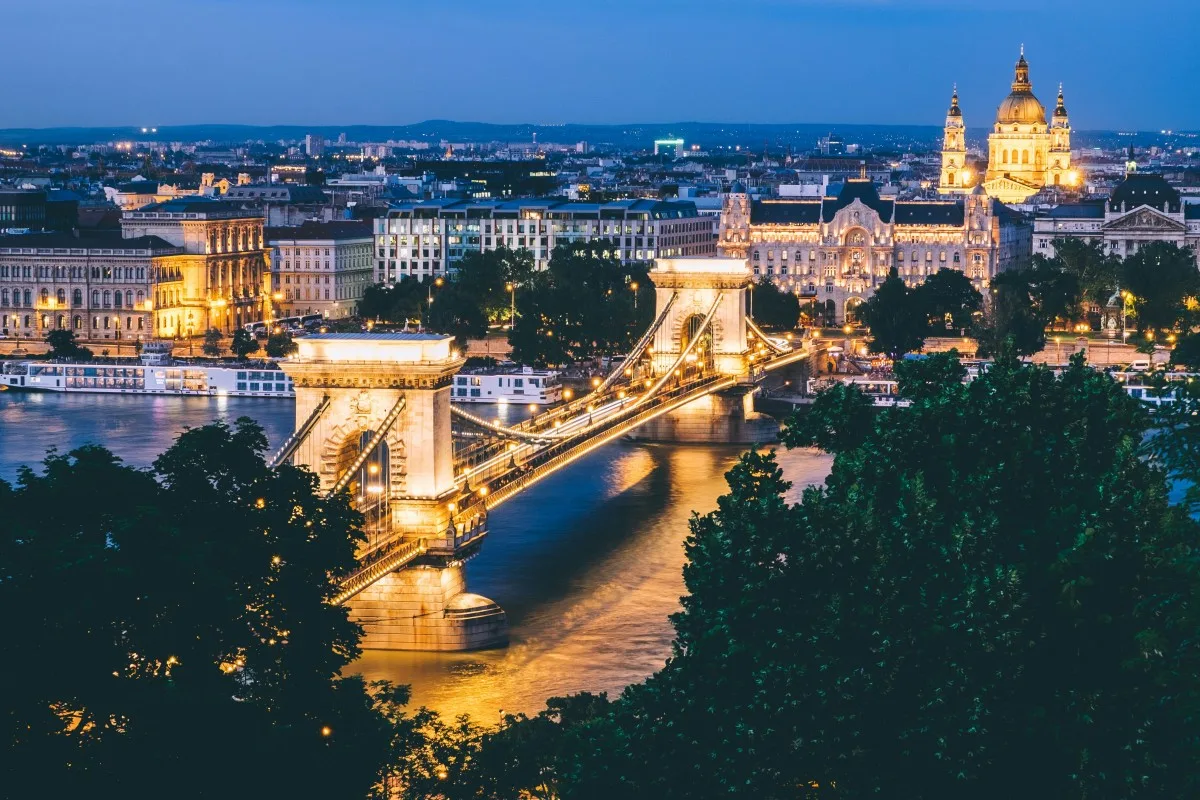 beautiful night view at hungary