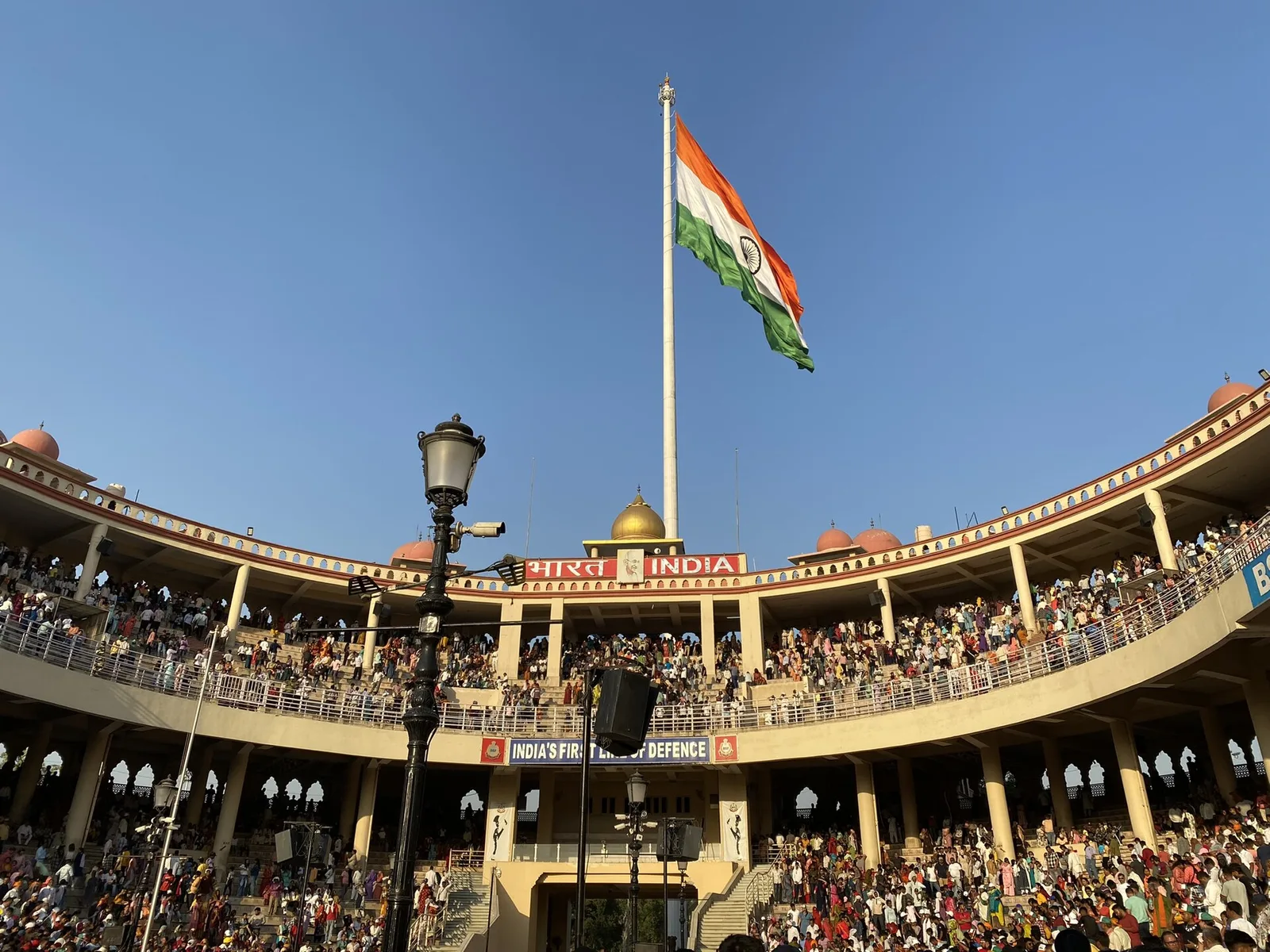 The Attari Wagah border gate near Amritsar on the India Pakistan road crossing