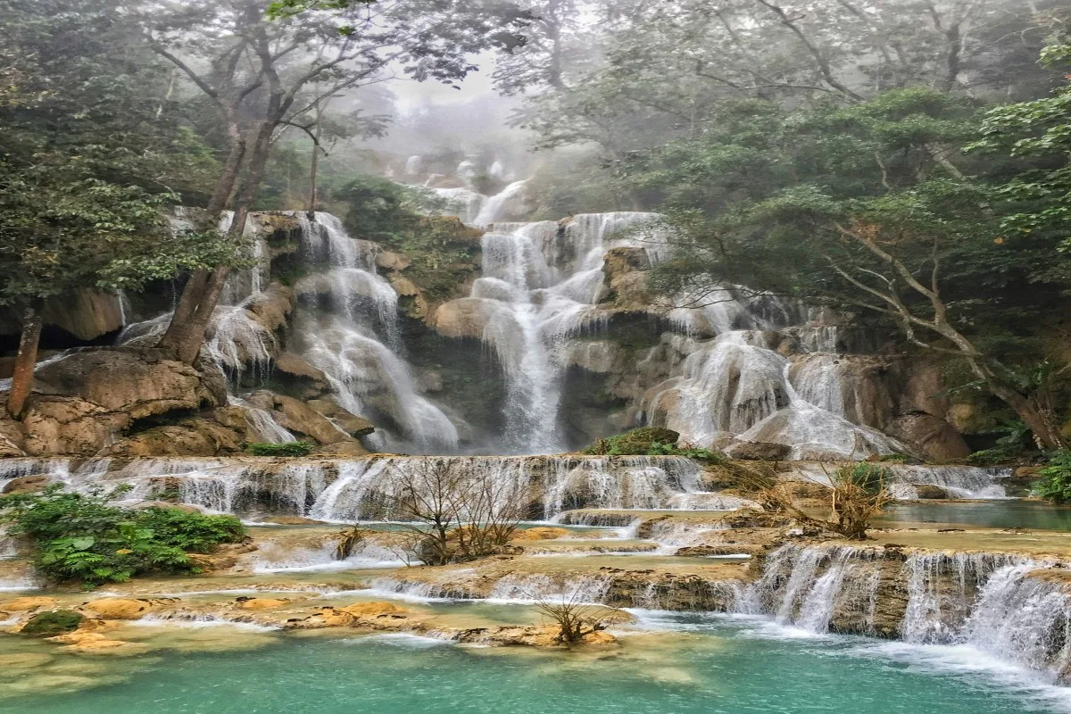 kuang si falls in Luang Prabang