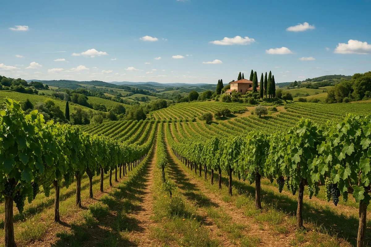 Tuscany wineyard in a beautiful summer day