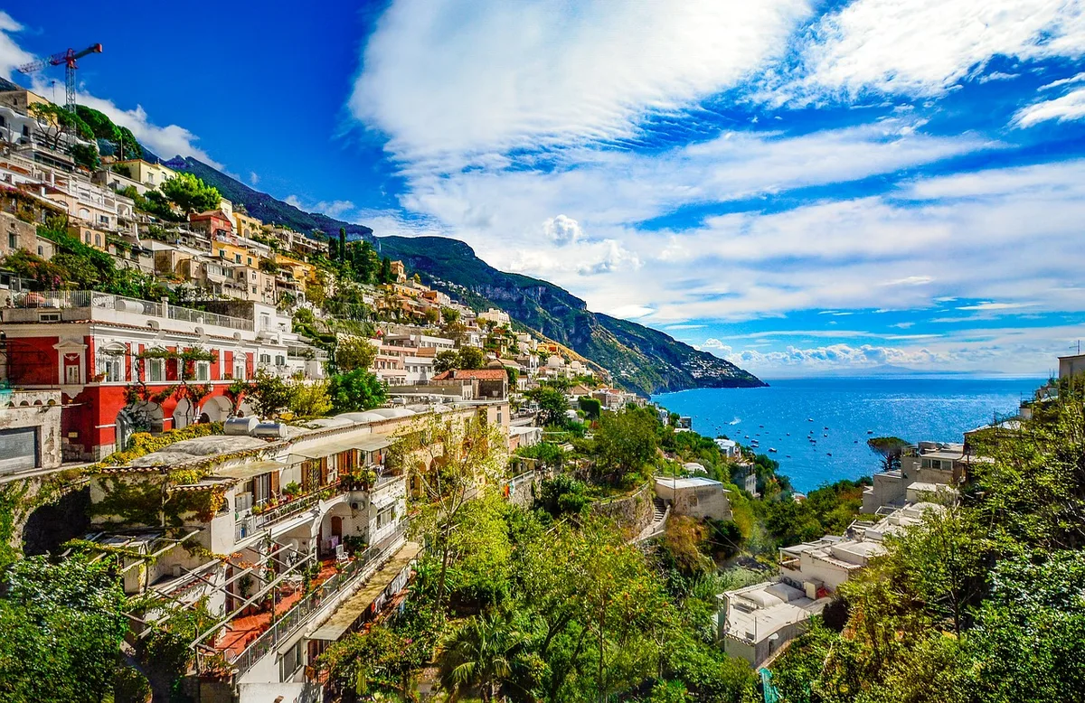 Luxury seaside view of the Amalfi Coast in Italy