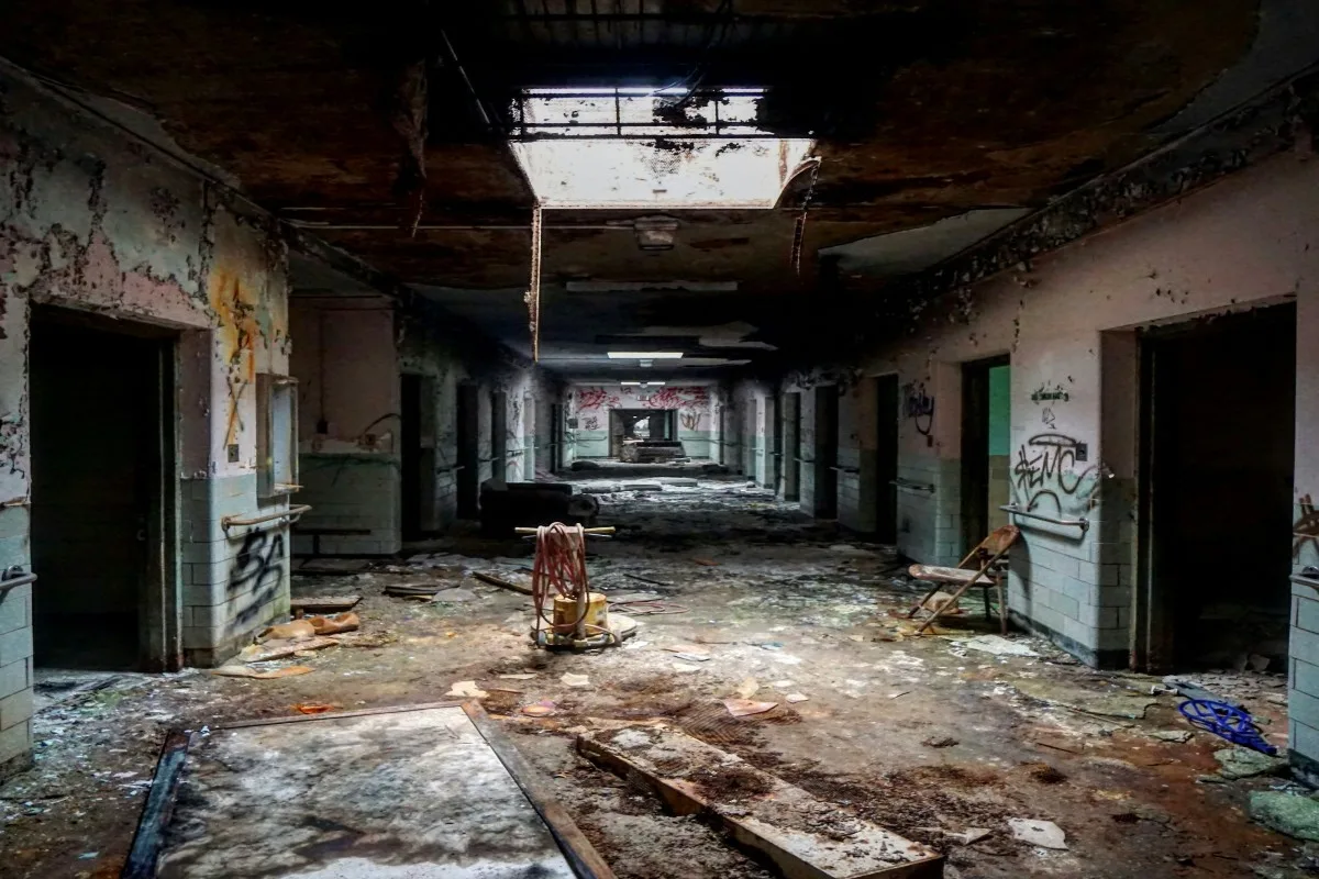 Abandoned Psychiatric Hospital Hallway