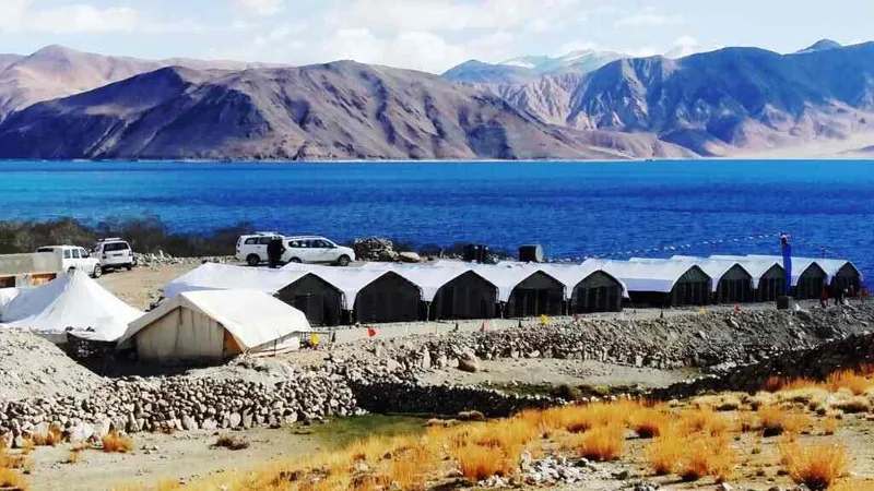 Tsermang Eco Camp in Ladakh - riverside luxury tents surrounded by pristine nature and Himalayan views near Leh.