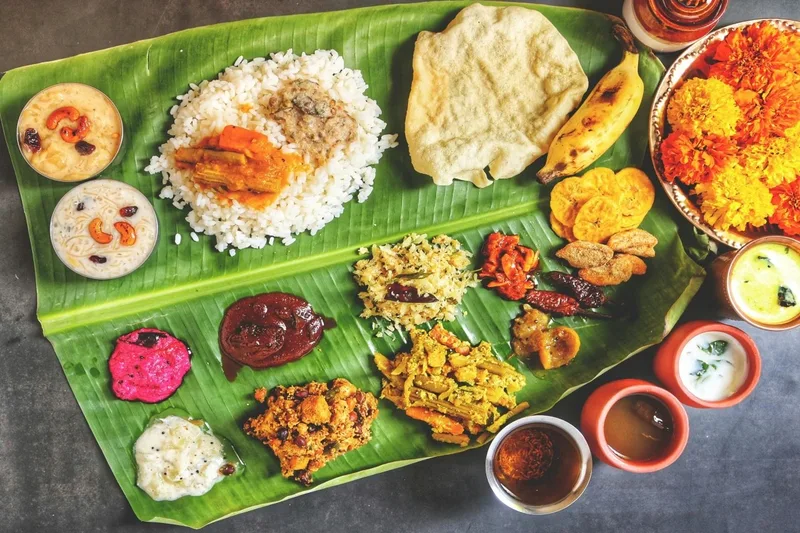 kerala food , served on Banana leaf